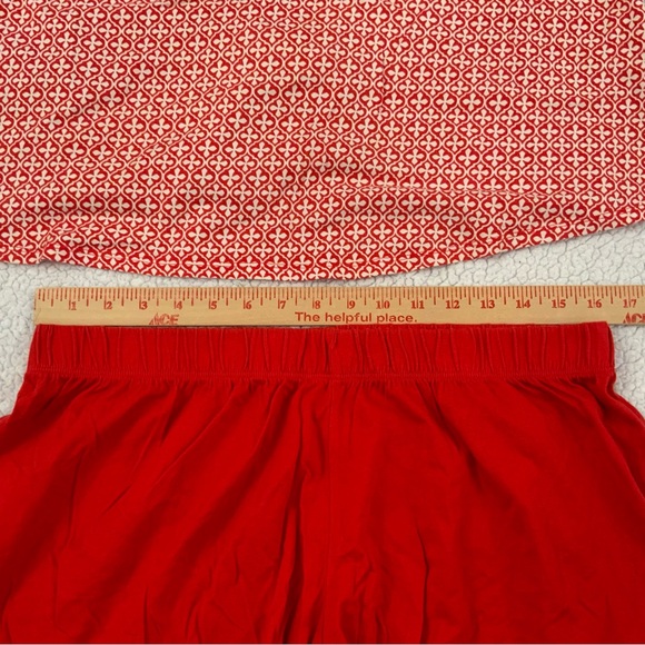 Cacique PJ Pajama Set Cami Top And Short Size 14/16 Red White 100% Cotton Knit - Picture 9 of 15